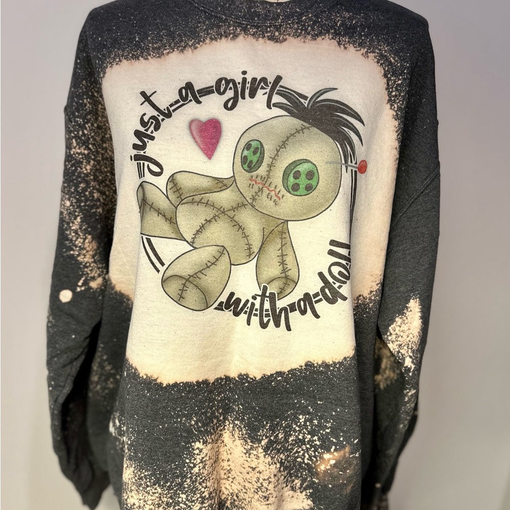 Just A Girl With A Doll Sweatshirt